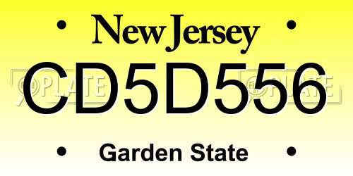 CD5D556 New Jersey License Plate