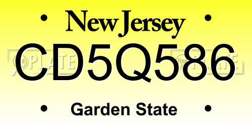 CD5Q586 New Jersey License Plate