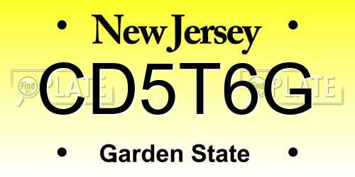 CD5T6G New Jersey License Plate