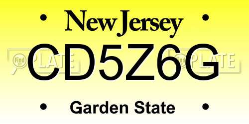 CD5Z6G New Jersey License Plate