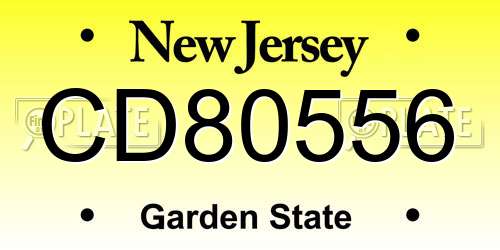 CD80556 New Jersey License Plate