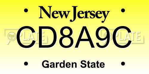 CD8A9C New Jersey License Plate