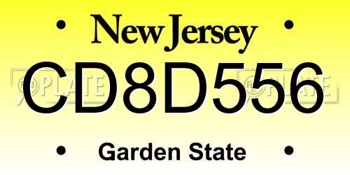 CD8D556 New Jersey License Plate
