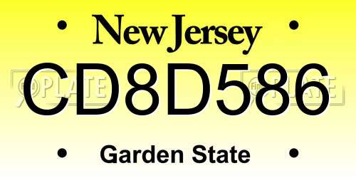 CD8D586 New Jersey License Plate