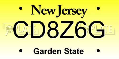 CD8Z6G New Jersey License Plate