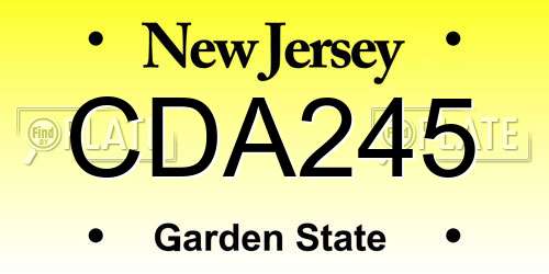 CDA245 New Jersey License Plate
