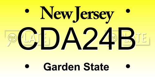 CDA24B New Jersey License Plate