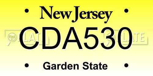 CDA530 New Jersey License Plate