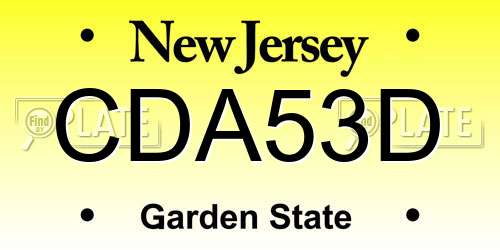 CDA53D New Jersey License Plate