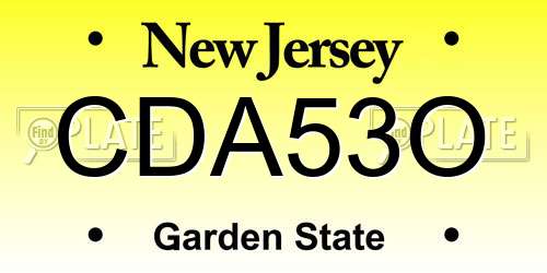 CDA53O New Jersey License Plate