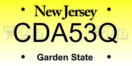 CDA53Q New Jersey License Plate