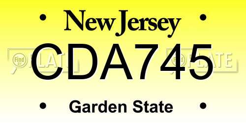 CDA745 New Jersey License Plate