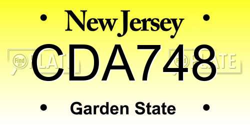 CDA748 New Jersey License Plate