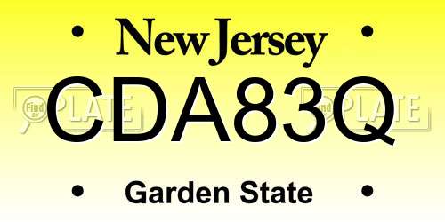 CDA83Q New Jersey License Plate