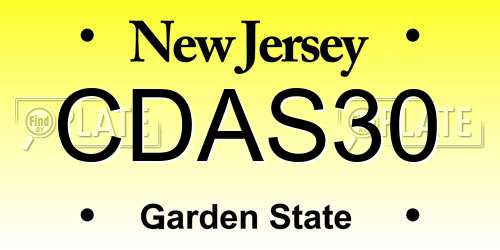 CDAS30 New Jersey License Plate