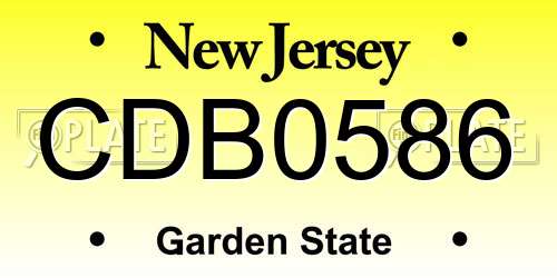 CDB0586 New Jersey License Plate