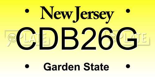 CDB26G New Jersey License Plate