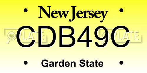CDB49C New Jersey License Plate