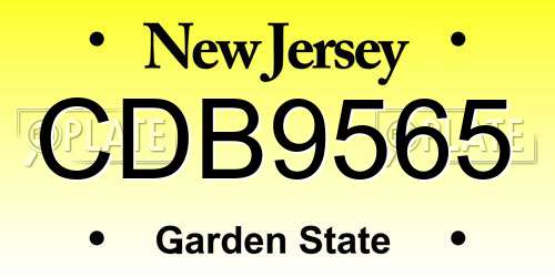 CDB9565 New Jersey License Plate