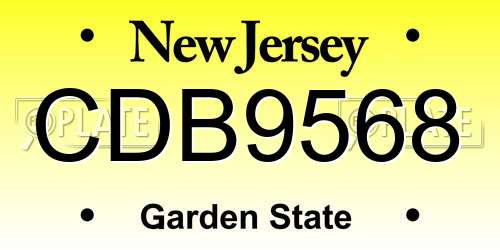 CDB9568 New Jersey License Plate