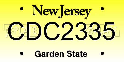 CDC2335 New Jersey License Plate