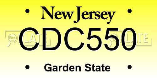 CDC550 New Jersey License Plate