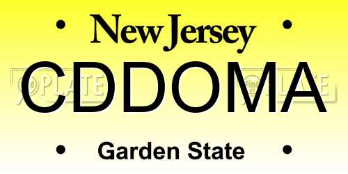 CDDOMA New Jersey License Plate