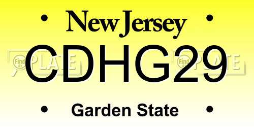 CDHG29 New Jersey License Plate