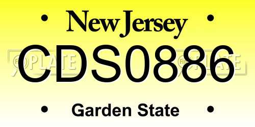 CDS0886 New Jersey License Plate