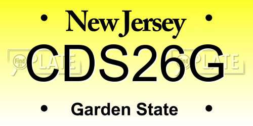 CDS26G New Jersey License Plate