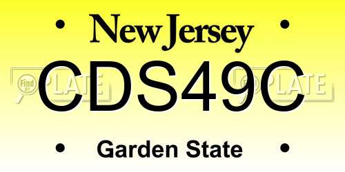 CDS49C New Jersey License Plate