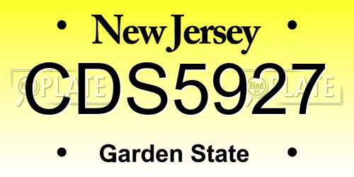 CDS5927 New Jersey License Plate
