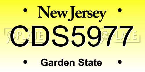 CDS5977 New Jersey License Plate