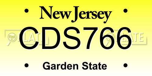 CDS766 New Jersey License Plate