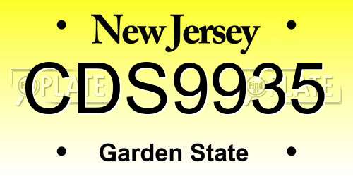 CDS9935 New Jersey License Plate