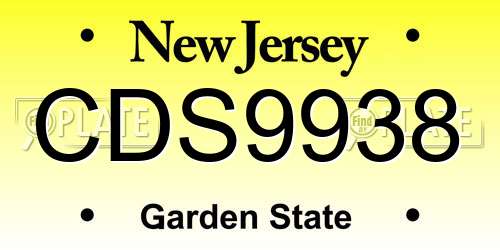 CDS9938 New Jersey License Plate