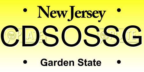 CDSOSSG New Jersey License Plate