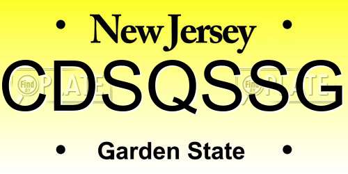 CDSQSSG New Jersey License Plate