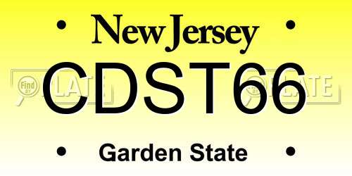 CDST66 New Jersey License Plate