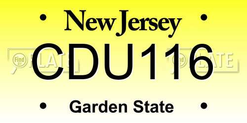 CDU116 New Jersey License Plate