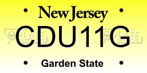 CDU11G New Jersey License Plate