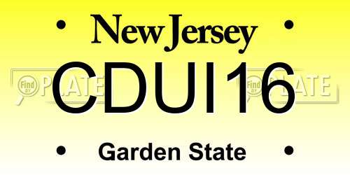 CDUI16 New Jersey License Plate