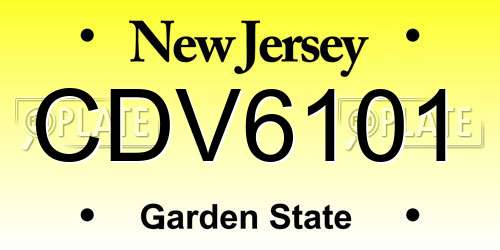 CDV6101 New Jersey License Plate