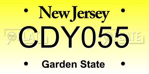 CDY055 New Jersey License Plate