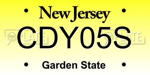 CDY05S New Jersey License Plate