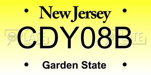 CDY08B New Jersey License Plate