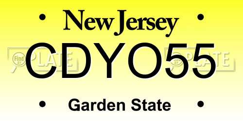 CDYO55 New Jersey License Plate