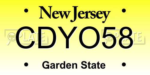 CDYO58 New Jersey License Plate