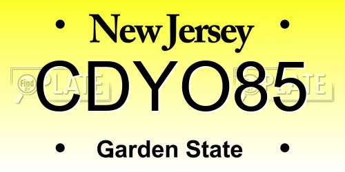 CDYO85 New Jersey License Plate
