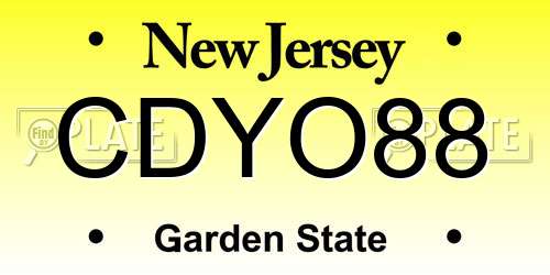 CDYO88 New Jersey License Plate